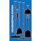 5S Supplies 5S Housekeeping Shadow Board Broom Station Version 8 - Blue Board / Black Shadows  With Broom HSB-V8-BLUE-KIT - alternate 1